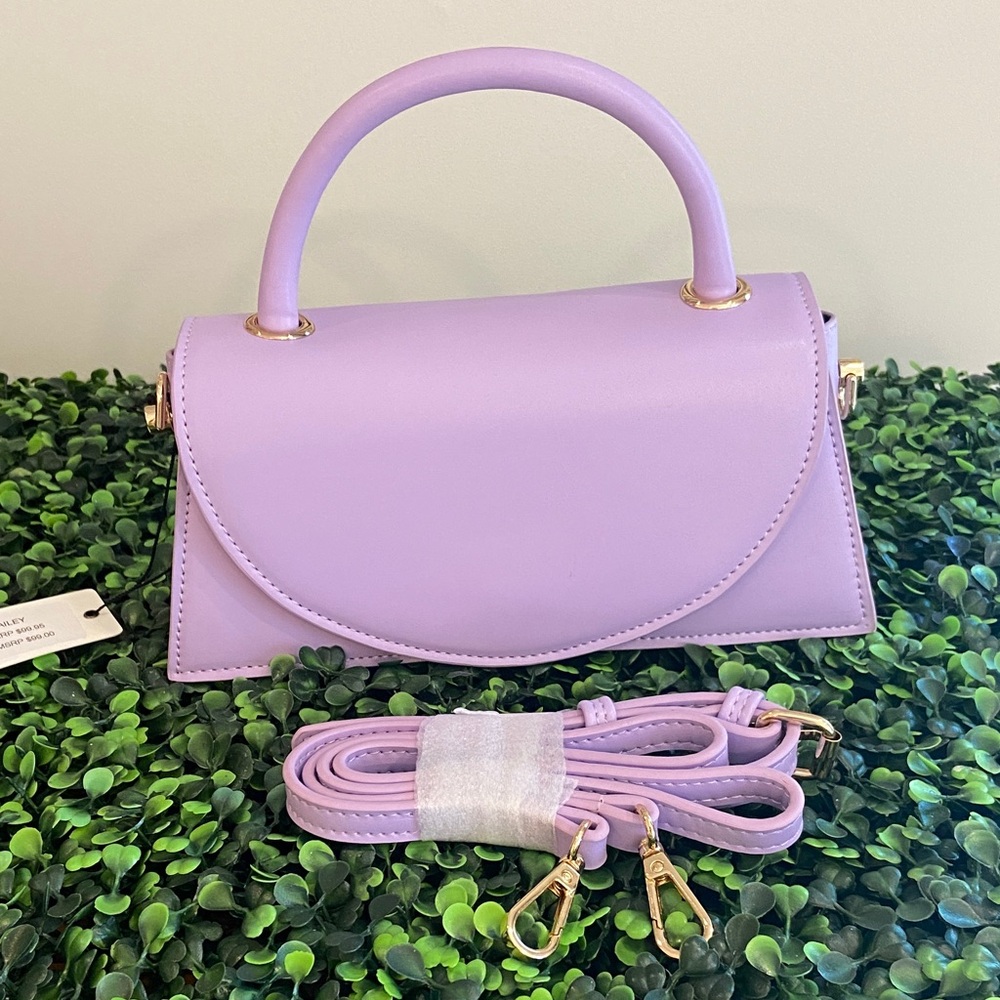 Olga Berg Lavender Mini Top-Handle Bag